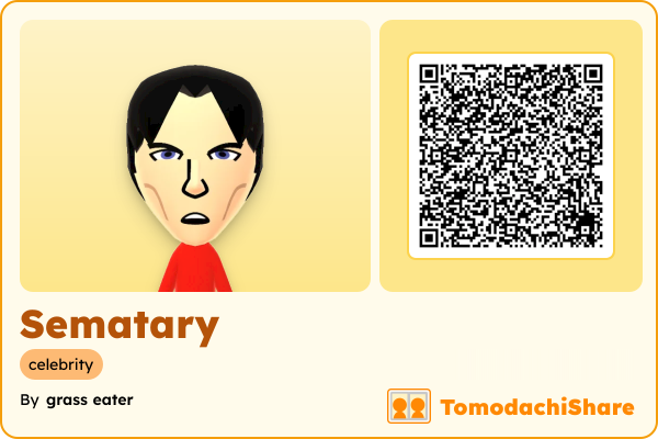 Sematary, a male Mii  with tags: celebrity
