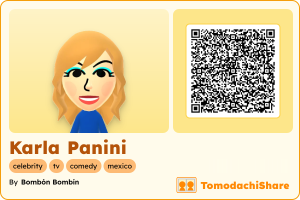 Karla Panini, a female Mii  with tags: celebrity, tv, comedy, mexico