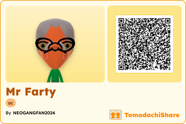 Mr Farty, a male Mii  with tags: oc