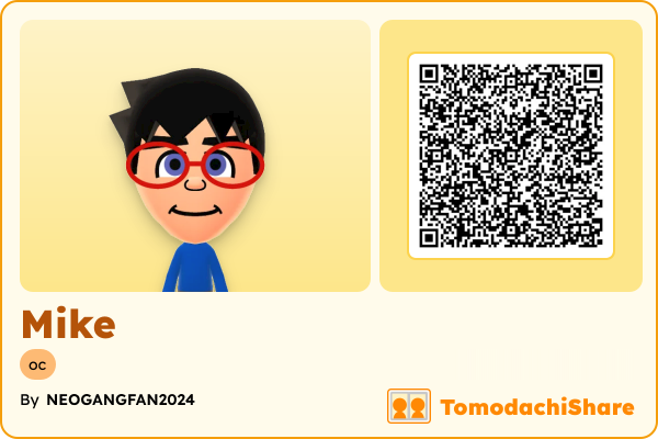 Mike, a male Mii  with tags: oc