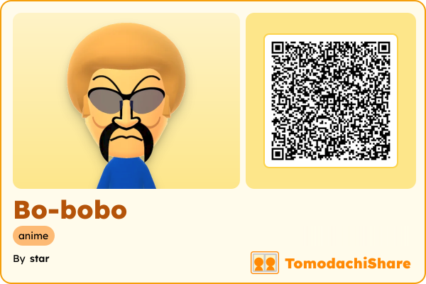 Bo-bobo, a male Mii  with tags: anime