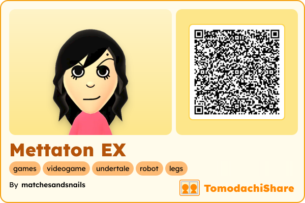 Mettaton EX, a male Mii  with tags: games, videogame, undertale, robot, legs