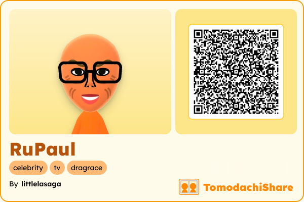 RuPaul, a female Mii  with tags: celebrity, tv, dragrace