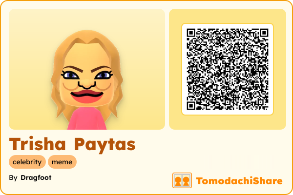 Trisha Paytas, a female Mii  with tags: celebrity, meme