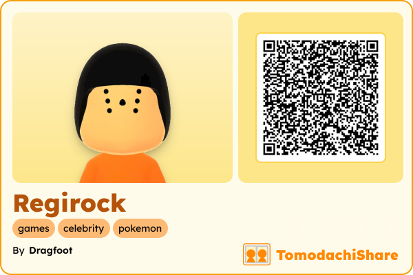 Regirock, a female Mii  with tags: games, celebrity, pokemon