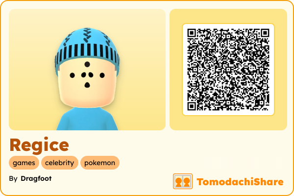 Regice, a female Mii  with tags: games, celebrity, pokemon