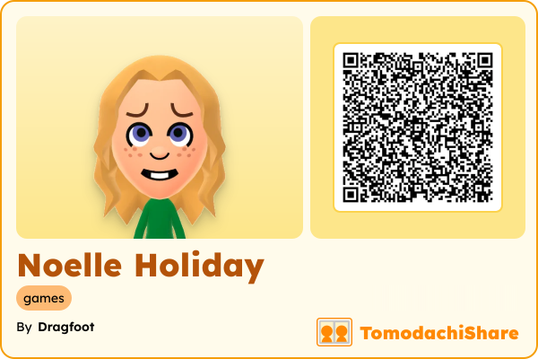 Noelle Holiday, a female Mii  with tags: games