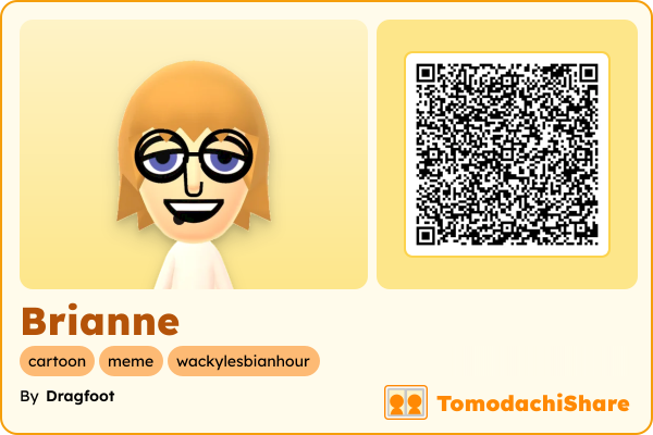 Brianne, a male Mii  with tags: cartoon, meme, wackylesbianhour