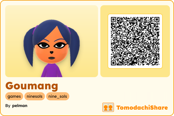 Goumang, a female Mii  with tags: games, ninesols, nine_sols