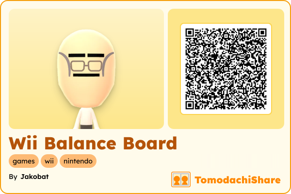 Wii Balance Board, a male Mii  with tags: games, wii, nintendo
