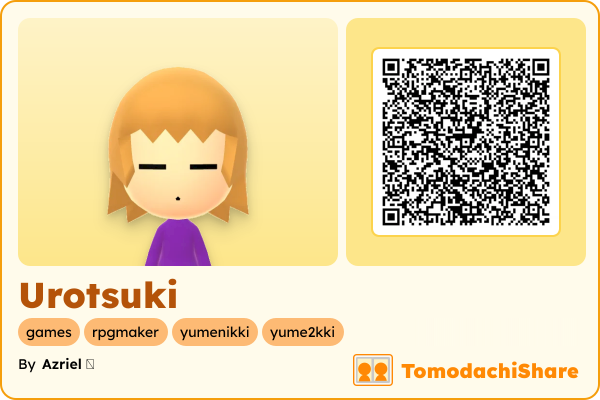 Urotsuki, a female Mii  with tags: games, rpgmaker, yumenikki, yume2kki