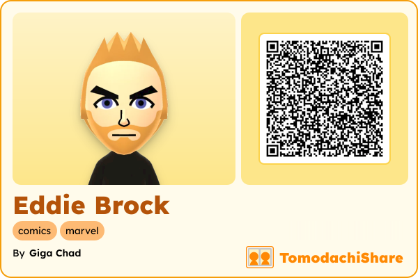 Eddie Brock, a male Mii  with tags: comics, marvel