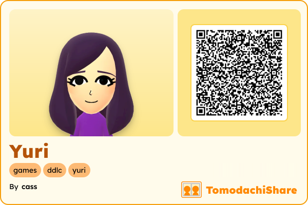 Yuri, a male Mii  with tags: games, ddlc, yuri