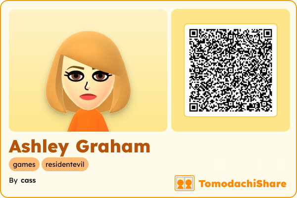Ashley Graham, a female Mii  with tags: games, residentevil