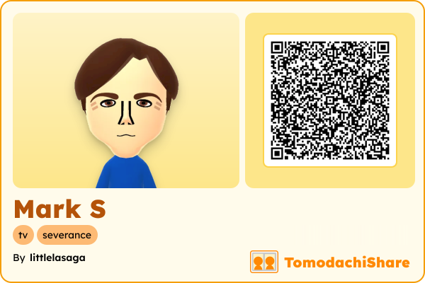 Mark S, a male Mii  with tags: tv, severance