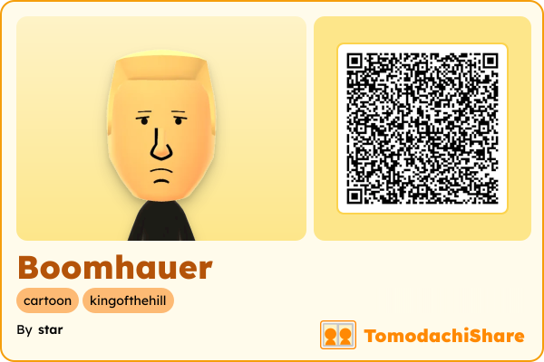 Boomhauer, a male Mii  with tags: cartoon, kingofthehill