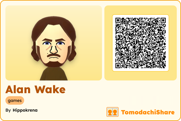 Alan Wake, a male Mii  with tags: games