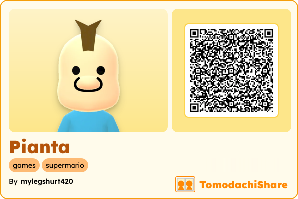 Pianta, a male Mii  with tags: games, supermario