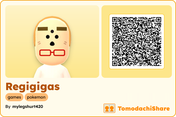 Regigigas, a male Mii  with tags: games, pokemon