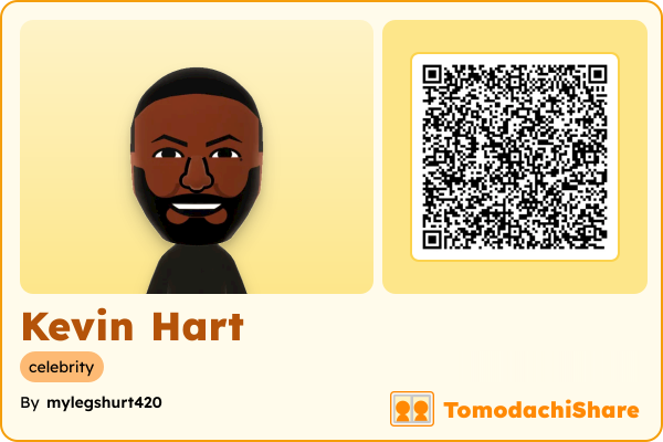 Kevin Hart, a male Mii  with tags: celebrity