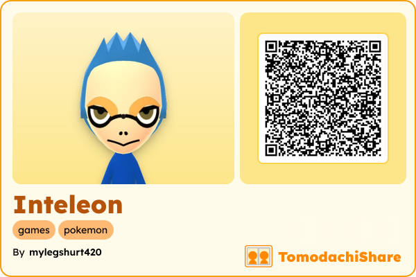 Inteleon, a male Mii  with tags: games, pokemon