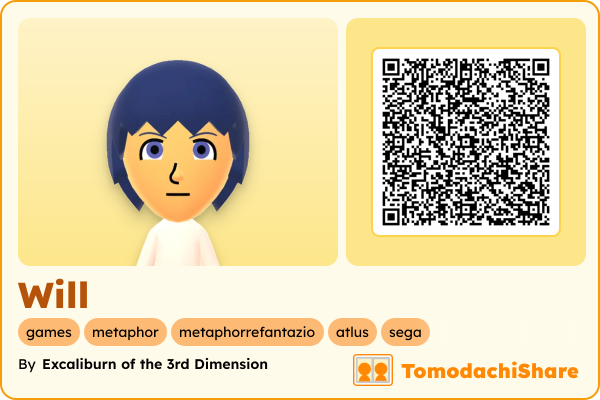 Will, a male Mii  with tags: games, metaphor, metaphorrefantazio, atlus, sega