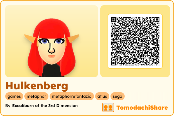 Hulkenberg, a female Mii  with tags: games, metaphor, metaphorrefantazio, atlus, sega