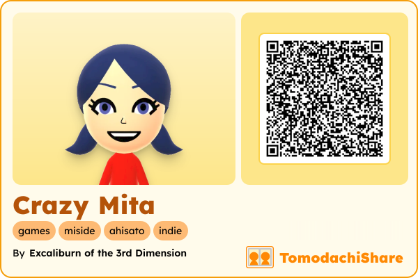 Crazy Mita, a female Mii  with tags: games, miside, ahisato, indie