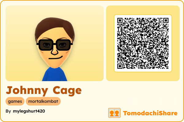 Johnny Cage, a male Mii  with tags: games, mortalkombat