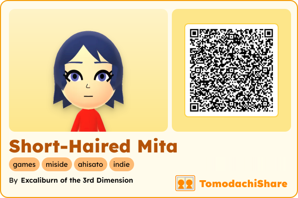 Short-Haired Mita, a female Mii  with tags: games, miside, ahisato, indie