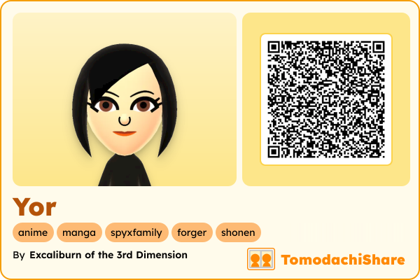 Yor, a female Mii  with tags: anime, manga, spyxfamily, forger, shonen