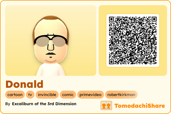 Donald, a male Mii  with tags: cartoon, tv, invincible, comic, primevideo, robertkirkman