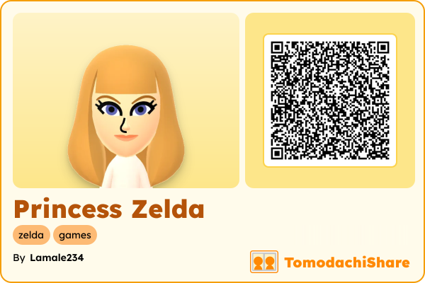 Princess Zelda, a female Mii  with tags: zelda, games
