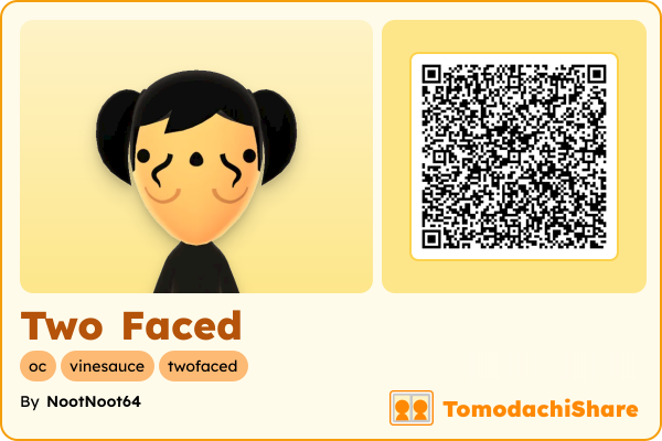 Two Faced, a female Mii  with tags: oc, vinesauce, twofaced