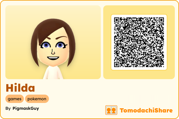 Hilda, a female Mii  with tags: games, pokemon