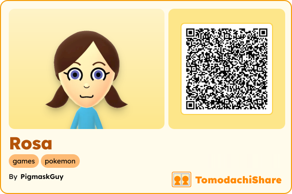 Rosa, a male Mii  with tags: games, pokemon