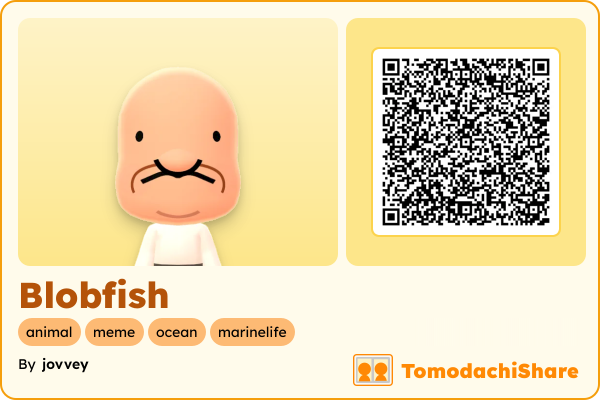 Blobfish, a male Mii  with tags: animal, meme, ocean, marinelife