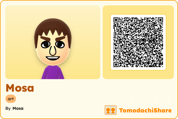 Mosa, a male Mii  with tags: art